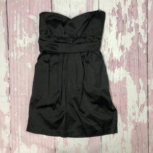 Satin Little Black Pocket Dress